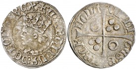 Martí I (1396-1410). Barcelona. Croat. (Cru.C.G. 2316) (Cru.V.S. 515.1) (Badia 431). 3,20 g. Leves vanos. Ex HSA 17805. Muy escasa. MBC+.