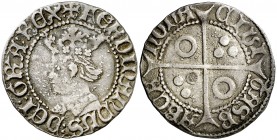 Ferran I (1412-1416). Barcelona. Croat. (Cru.V.S. 763.1) (Badia 443) (Cru.C.G. 2811). 3,11 g. Muy rara. MBC.