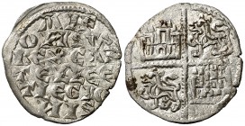 Alfonso X (1252-1284). Sin marca de ceca. Dinero de las 6 líneas. (AB. 227). 0,75 g. Vellón muy rico. Escasa así. MBC+.