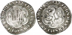 Pedro I (1350-1368). Sevilla. Real. (AB. 375). 2,73 g. Acuñada en plata. Muy rara. MBC+.
