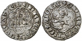 Enrique III (1390-1406). Sevilla. Blanca. (AB. 602 var). 1,87 g. Buen ejemplar. Ex M. Sisó 10/1986, nº 118. Escasa así. MBC+.