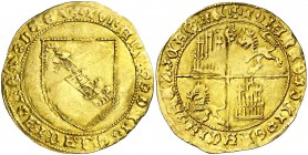 Juan II (1406-1454). Sevilla. Dobla de la banda. (AB. 617.1) (M.R. 16.7). 4,54 g. Flan grande. Ex Heritage 16/08/2010, nº 21864. Ex Colección Don Beni...