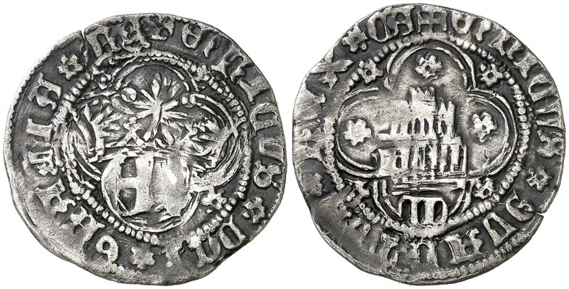 Enrique IV (1454-1474). Segovia. Medio real. (AB. 698.2). 1,49 g. Q y V del reve...