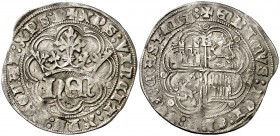 Enrique IV (1454-1474). Burgos. Real de anagrama. (AB. 708). 3,22 g. Cospel algo irregular. Ex Áureo 28/04/1999, nº 2310. Muy escasa. MBC/MBC-.
