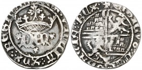 Enrique IV (1454-1474). Cuenca. Medio real. (AB. 724.1). 1,65 g. Escasa. MBC-.