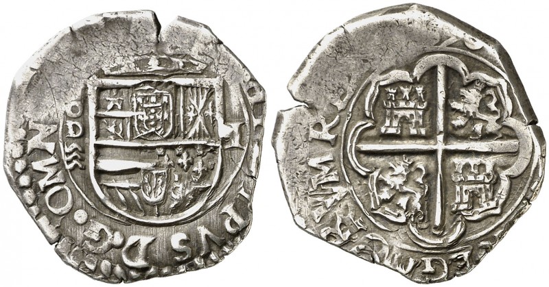 1598. Felipe II. Valladolid. D. 1 real. (AC. 306, mismo ejemplar). 3,43 g. Tipo ...