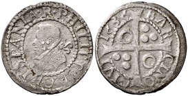 1636. Felipe IV. Barcelona. 1 croat. (AC. 661) (Cru.C.G. 4414d). 3,10 g. Ex Colección Ègara 26/04/2017, nº 795. Escasa. MBC.