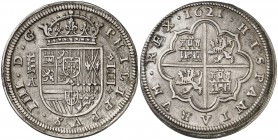 1621. Felipe IV. Segovia. A. 4 reales. (AC. 1163). 13,28 g. El ordinal IIII rectificado sobre III. Limpiada. Ex Colección Isabel de Trastámara 25/05/2...