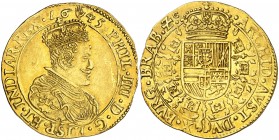 1645. Felipe IV. Amberes. Doble soberano. (Vti. 1535, error foto) (Vanhoudt 637.AN). 10,99 g. EBC.