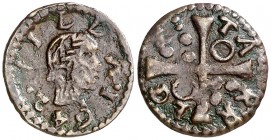 1642. Guerra dels Segadors. Tàrrega. 1 diner. (AC. 233). 1,07 g. Busto de Luis XIII a derecha. Buen ejemplar. MBC+.