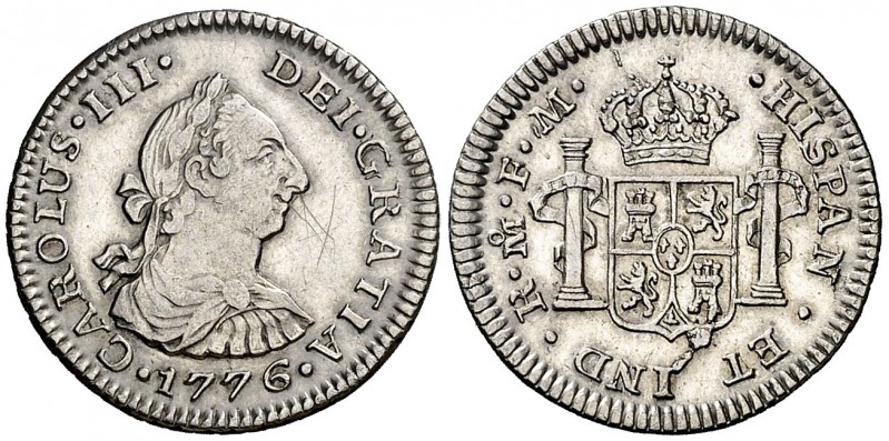 1776. Carlos III. México. FM. 1/2 real. (AC. 200). 1,69 g. Rayitas. Buen ejempla...