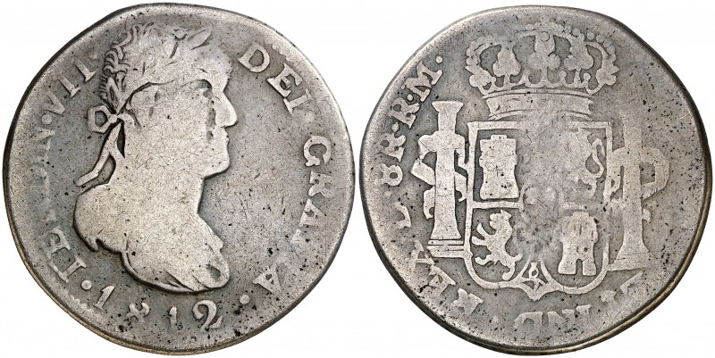 1812. Fernando VII. Durango. RM. 8 reales. (AC. 1184). 24,67 g. Busto laureado. ...