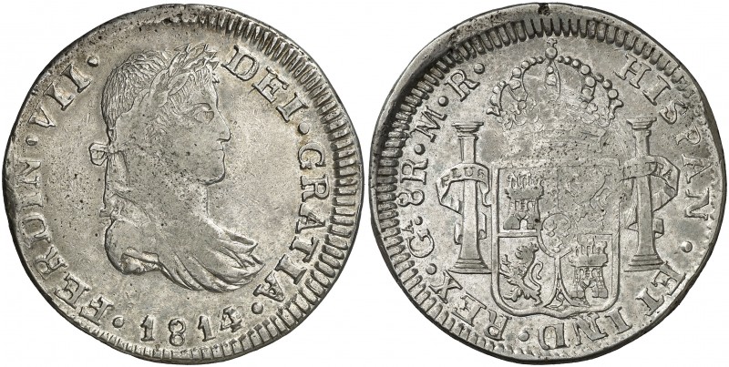 1814. Fernando VII. Guadalajara. MR. 8 reales. (AC. 1206). 26,63 g. Acuñación de...