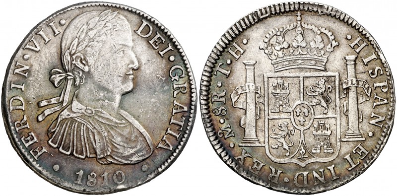 1810. Fernando VII. México. TH. 8 reales. (AC. 1312). 26,91 g. Busto imaginario....