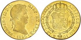 1820. Fernando VII. Madrid. GJ. 4 escudos. (AC. 1716). 13,43 g. Parte de brillo original. MBC+/EBC-.