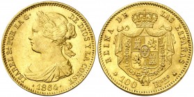 1864. Isabel II. Madrid. 100 reales. (AC. 792). 8,37 g. EBC/EBC+.