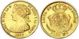 1860. Isabel II. Sevilla. 100 reales. (AC. 803). 8,35 g. MBC+/EBC-.