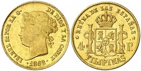 1862. Isabel II. Manila. 4 pesos. (AC. 854). 6,74 g. EBC-.