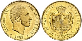 1882/1*1882. Alfonso XII. MSM. 25 pesetas. (AC. 84). 8,02 g. Rara. EBC.