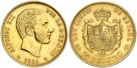 1885*1885. Alfonso XII. MSM. 25 pesetas. (AC. 90). 8,03 g. Rara. MBC+.