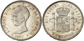 1890*1890. Alfonso XIII. PGM. 5 pesetas. (AC. 97). 24,82 g. EBC.