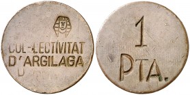 L'Argilaga (La Secuita). Col·lectivitat. 1 peseta. (T. 262). 5,40 g. Rara. MBC.