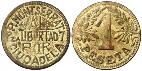 Ciutadella (Baleares). P. Montserrat, Pza. Libertad, 7. 1 peseta. 4,09 g. Rara. EBC.