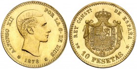 1878*1961. Franco. DEM. 10 pesetas. (AC. 167). 3,22 g. Acuñación de 496 ejemplares. Rara. S/C-.