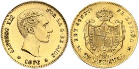1876*1961. Franco. DEM. 25 pesetas. (AC. 175). 8,08 g. Acuñación de 300 ejemplares. Muy rara. S/C-.