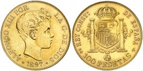 1897*1961. Franco. SGV. 100 pesetas. (AC. 177). 32,21 g. Acuñación de 810 ejemplares. Rara. S/C-.
