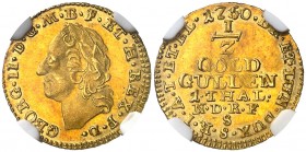 1750. Alemania. Brunswick-Luneburg-Calenberg-Hannover. Jorge II. 1/2 goldgulden. (Fr. 612) (Kr. 300). AU. Bella. Precioso color. En cápsula de la NGC ...