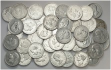 1870 a 1899. 5 pesetas. Lote de 41 monedas. A examinar. BC/MBC-.