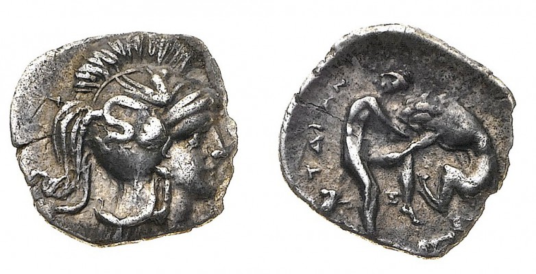 Monete della Magna Grecia
Calabria
Taranto - Diobolo databile al periodo 280-2...