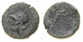 Monete della Magna Grecia
Lucania
Lega dei Bretti - Didramma databile al periodo 215-205 a.C. - Diritto: testa di Ares a sinistra con elmo corinzio ...