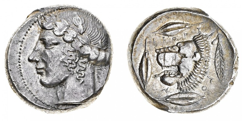 Monete della Magna Grecia
Sicilia
Leontini - Tetradramma databile al periodo 4...