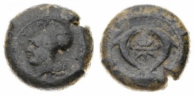 Monete della Magna Grecia
Sicilia
Siracusa - Periodo di Timoleonte (344-336 a.C.) - Litra - Diritto: testa di Atena a sinistra con elmo corinzio orn...