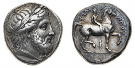 Monete Greche
Macedonia
Filippo II (359-336 a.C.) - Tetradramma postumo databile al periodo 323-315 a.C. - Zecca: Amphipolis - Diritto: testa laurea...