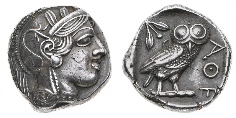 Monete Greche
Attica
Atene - Tetradramma posteriore al 449 a.C. - Diritto: tes...