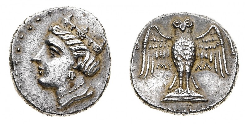 Monete Greche
Attica
Amisos - Dracma o Siglo databile al IV secolo a.C. - Diri...