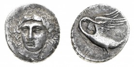 Monete Greche
Ionia
Klazomenai - Tetradramma databile al periodo 380-360 a.C. - Diritto: testa di Apollo di tre quarti a sinistra - Rovescio: cigno ...