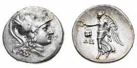 Monete Greche
Caria
Side - Tetradramma databile al periodo 158-149 a.C. - Diritto: testa di Atena a destra con elmo corinzio crestato - Rovescio: la...