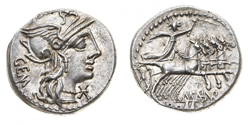 Monete Romane Repubblicane

Denaro al nome M. ABVRI M.F. GEM databile al 132 a...