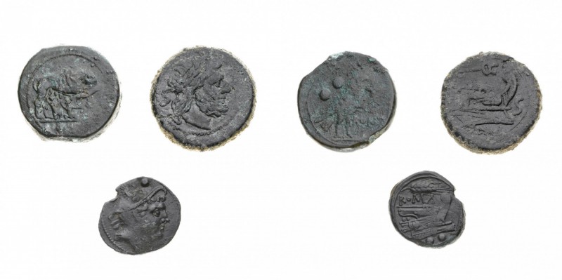 Monete Romane Repubblicane
Lotti
Secolo III a.C. - Insieme di tre monete del p...