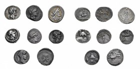 Monete Romane Repubblicane
Lotti
Secoli II/I a.C - Collezione di Denari comprendente otto esemplari diversi - Con riferimento al Crawford sono prese...