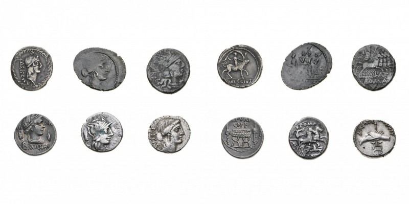 Monete Romane Repubblicane
Lotti
Secoli II-I a.C. - Insieme di sei Denari in a...