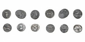 Monete Romane Repubblicane
Lotti
Secoli II-I a.C. - Insieme di sei Denari in argento - Sono presenti, classificati con riferimento Crawford: Anthest...