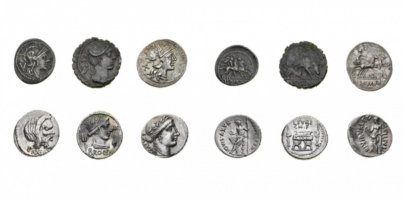Monete Romane Repubblicane
Lotti
Secoli II-I a.C. - Insieme di sei monete in a...
