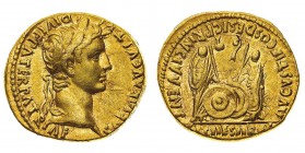 Monete Romane Imperiali
Augusto (27 a.C. - 14 d.C.)
Aureo databile agli anni 2 a.C. - 4 d.C. - Zecca: Lugdunum - Diritto: testa laureata dell'Impera...
