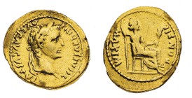 Monete Romane Imperiali
Tiberio (14-37 d.C.)
Aureo - Zecca: Lugdunum - Diritto: testa laureata dell'Imperatore a destra - Rovescio: figura femminile...