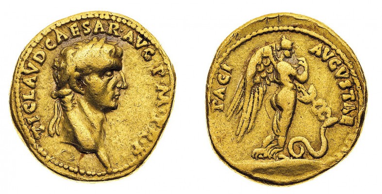 Monete Romane Imperiali
Claudio (41-54 d.C.)
Aureo databile agli anni 41-42 d....